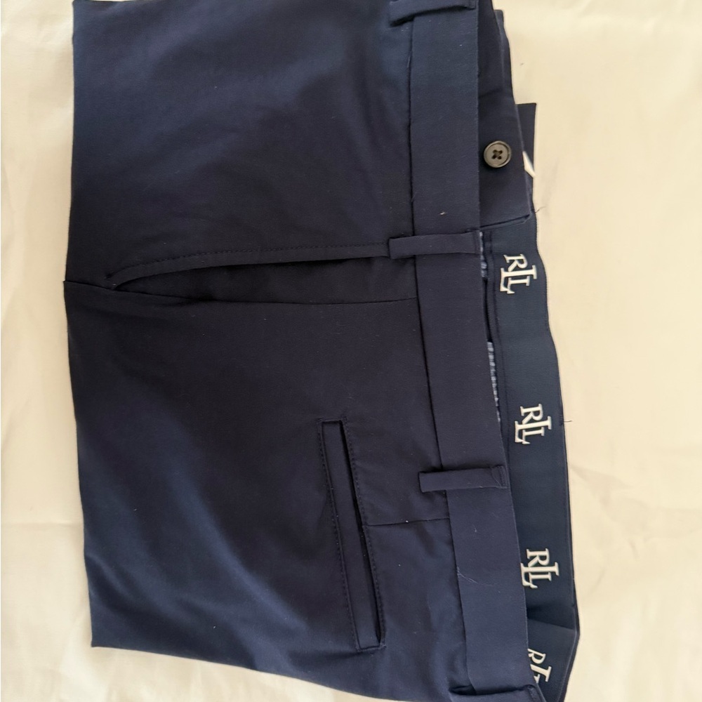 LAUREN Ralph Lauren Gray Trousers - Ultraflex Stretch Flat Front Pants - Picture 2 of 5